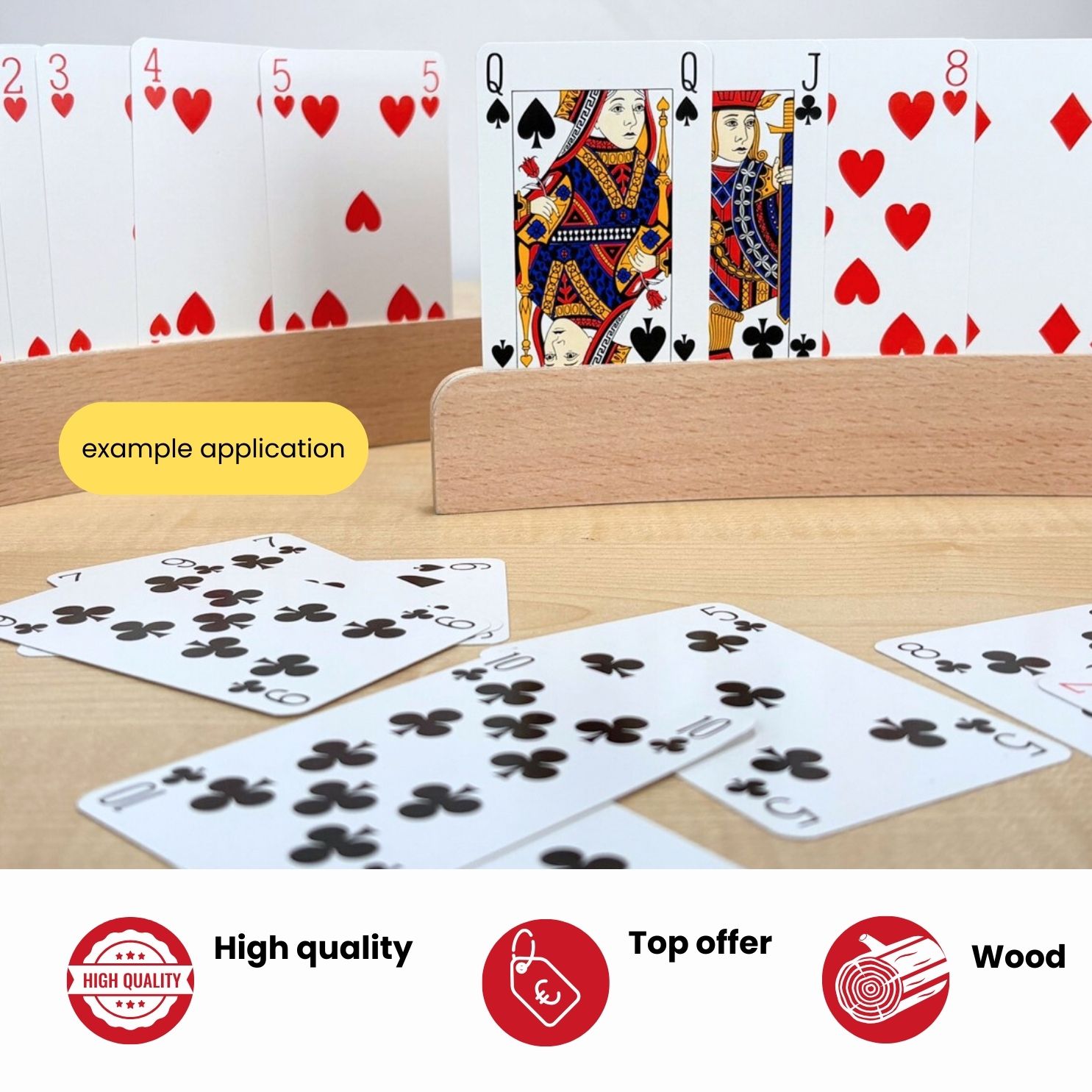 GICO Kartenhalter Spielkartenhalter aus Holz Länge 33 cm - 2er Set - 7956