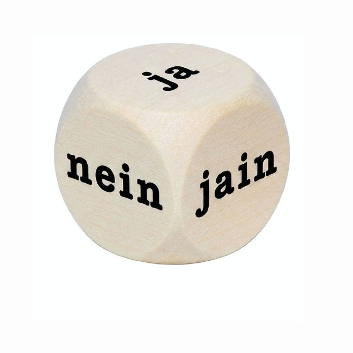 Ja Nein Jain Holzwürfel Natur 30 mm – Entscheidungswürfel aus Holz 1 Stück  - 4134