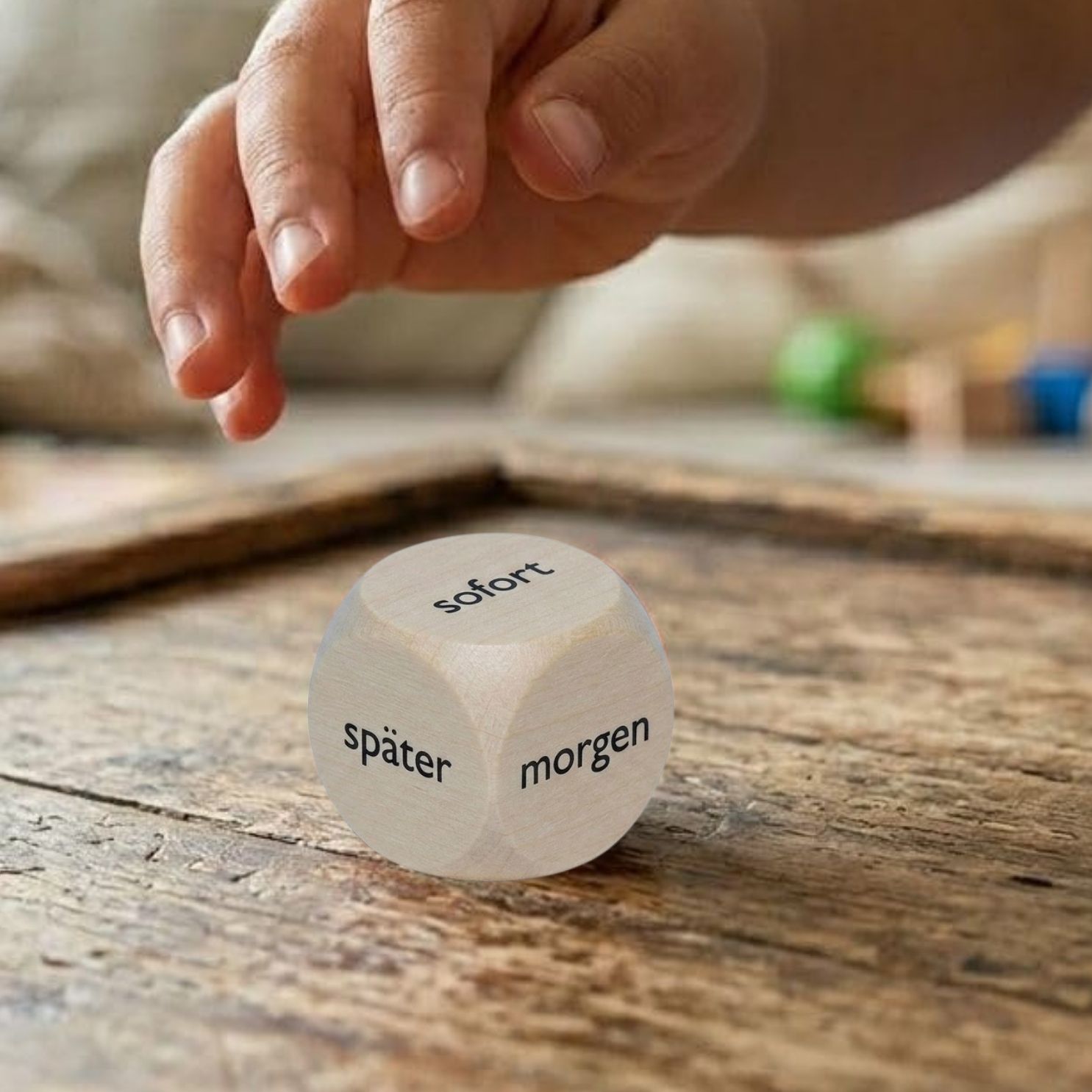 Wann? Holzwürfel 30 mm Entscheidungswürfel - 1 Stück - 4140