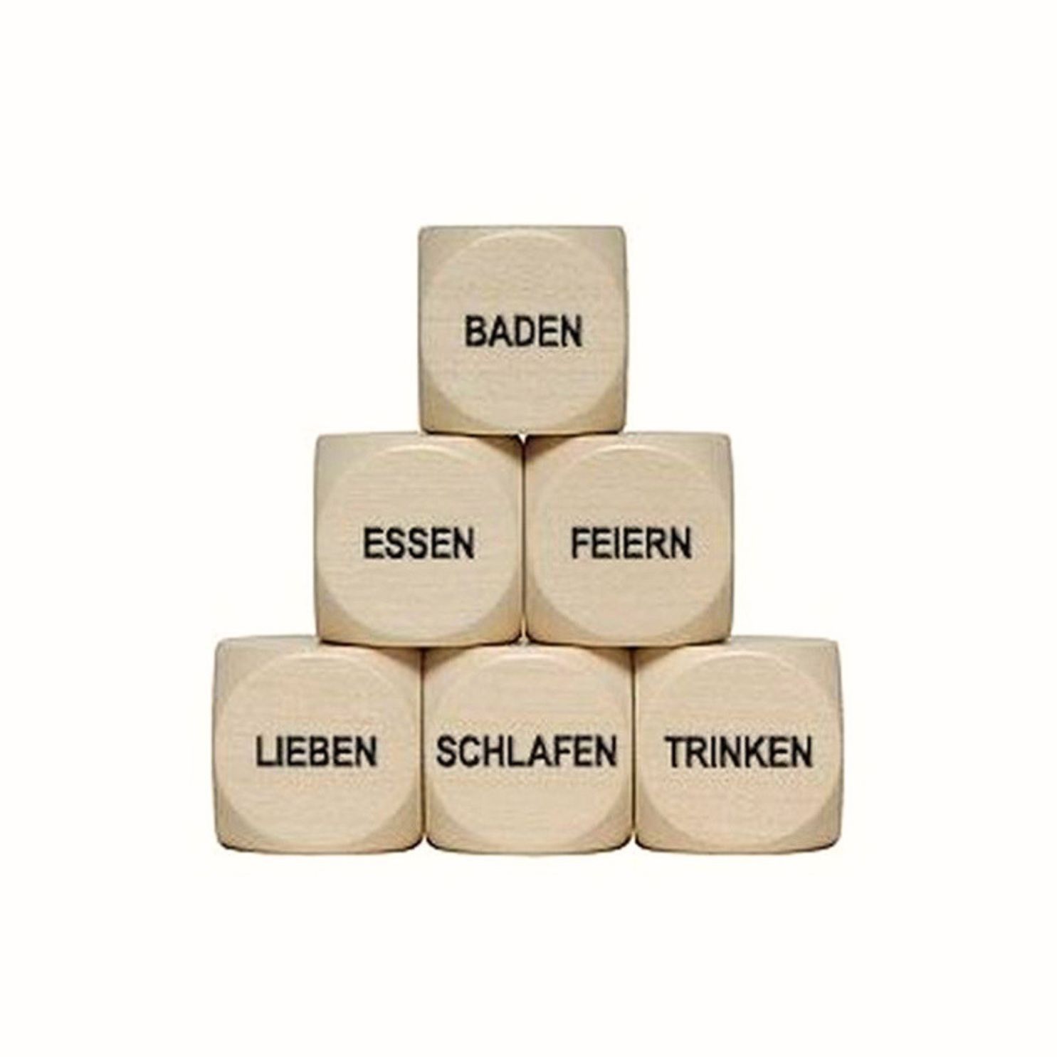 Was tun Würfel Holzwürfel Natur 30 mm – Freizeit- und Impulswürfel aus Holz - 1 Stück - 4133