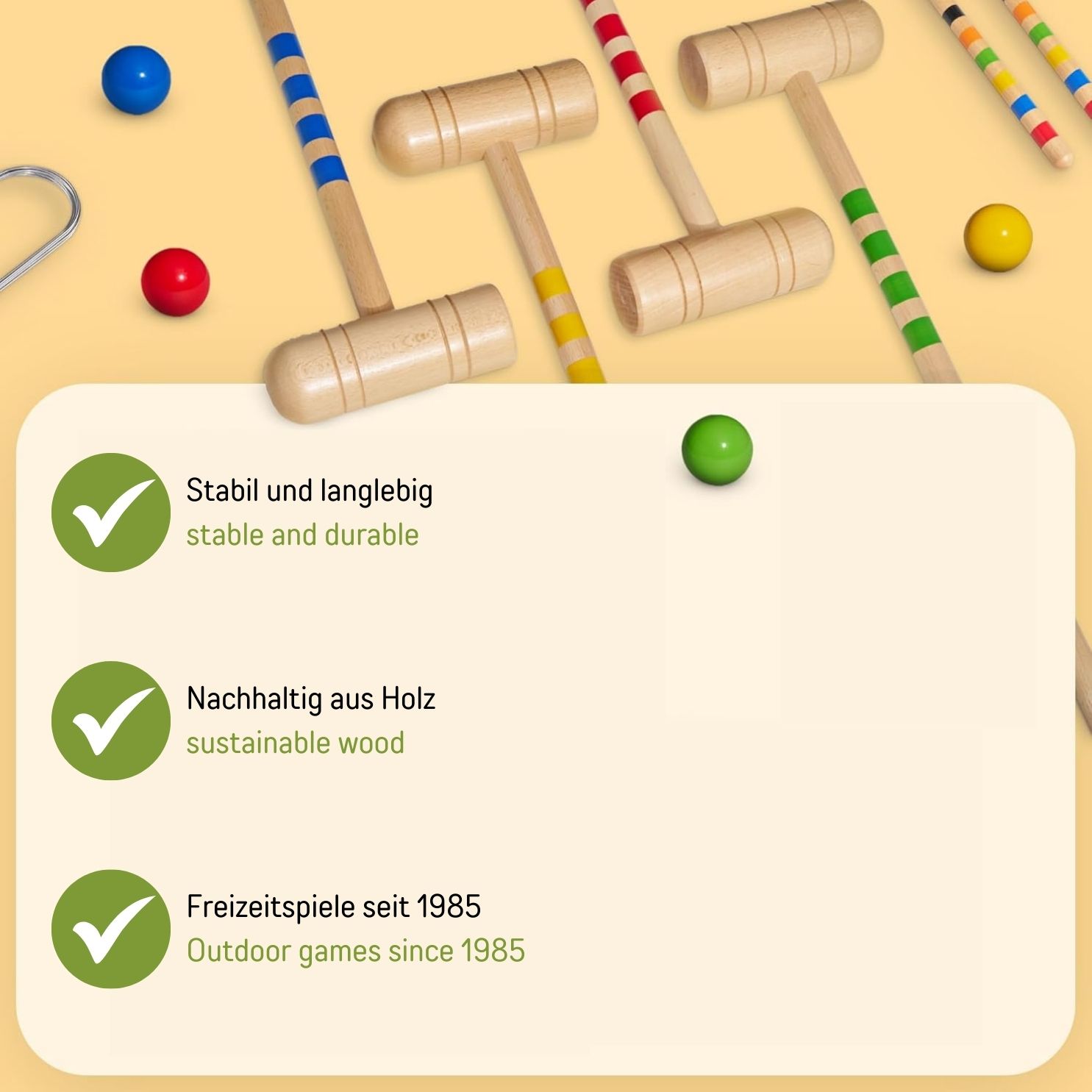 GICO KROBOC - 2 Spiele in 1 - Krocketspiel Croquet und Boccia Spiel im Set -3108