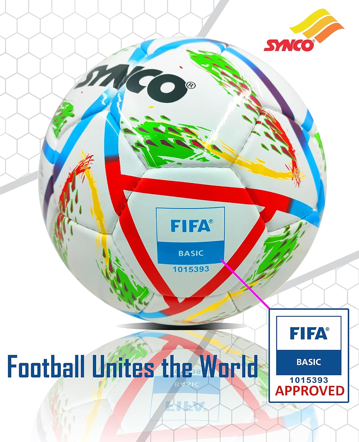 Synco Fußball Gr 5 – Handgenäht  Hydra-LockTech, FIFA Basic zert.1001