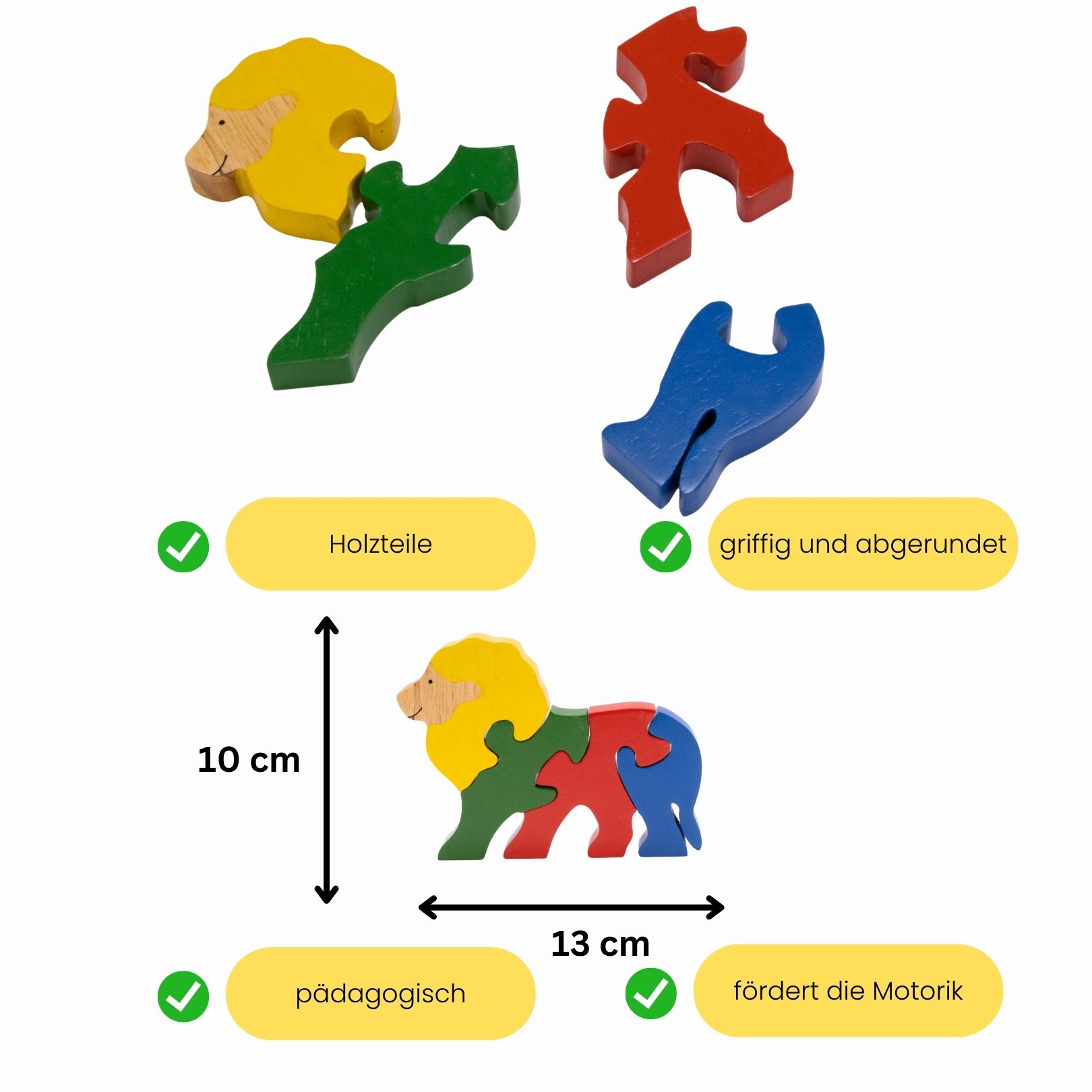 Tier Holzpuzzle Löwe für Kinder -  3933