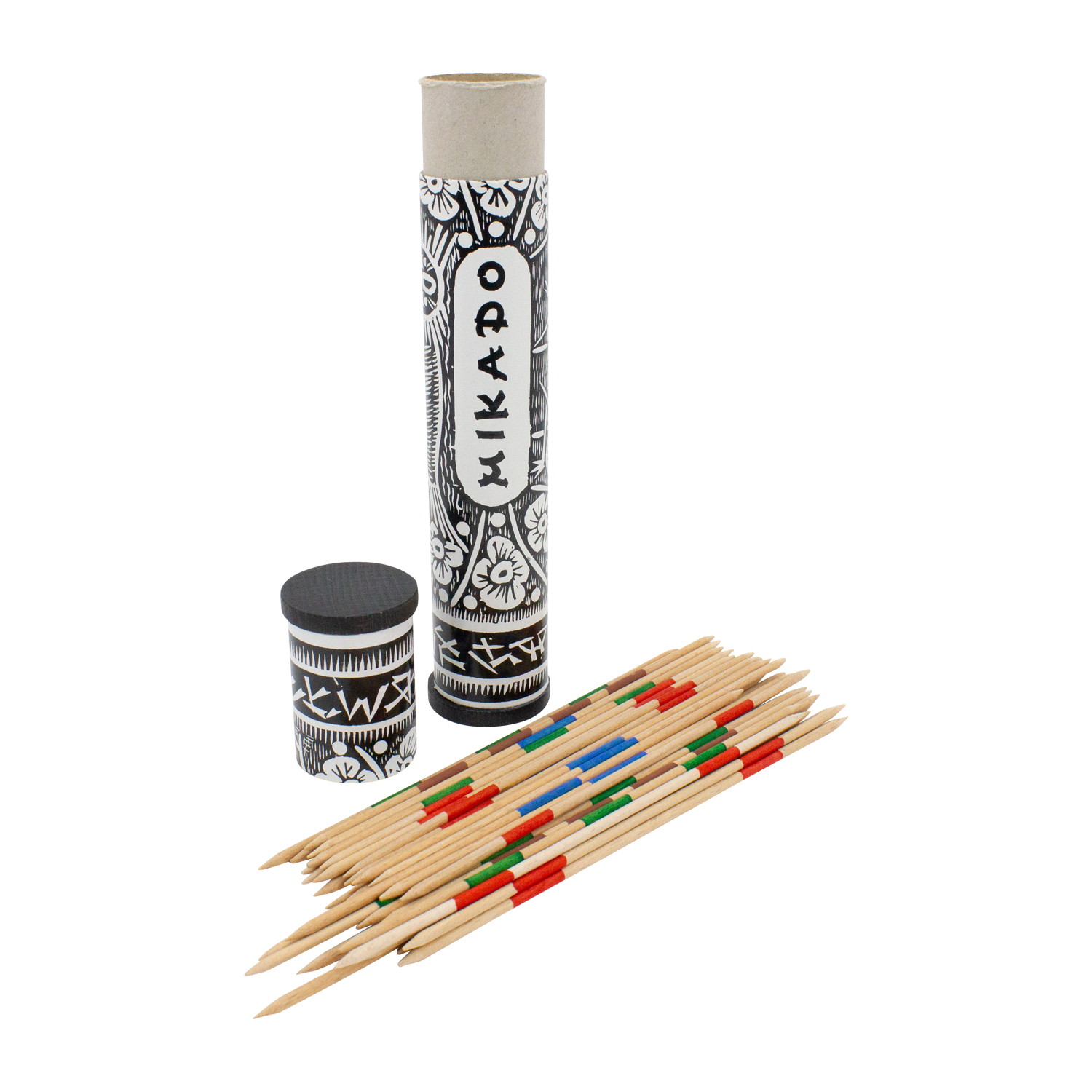 Mikado Spiel aus Holz Kinder Erwachsene im Köcher zur Aufbewahrung, Länge 22 cm , Mikado Stäbchenlänge 18 cm - 103