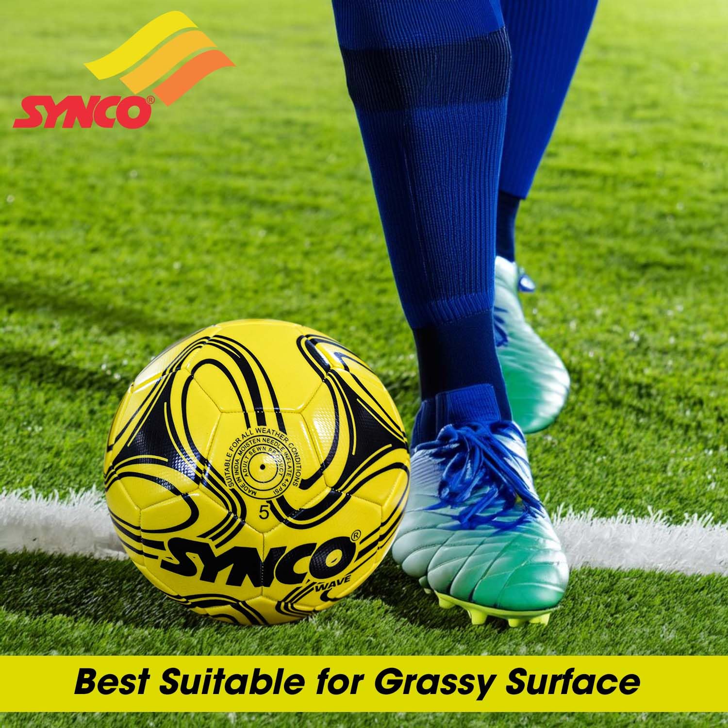 Synco Fußball Wave – Größe 5 Trainings- & Übungsball 32 Panels-1010