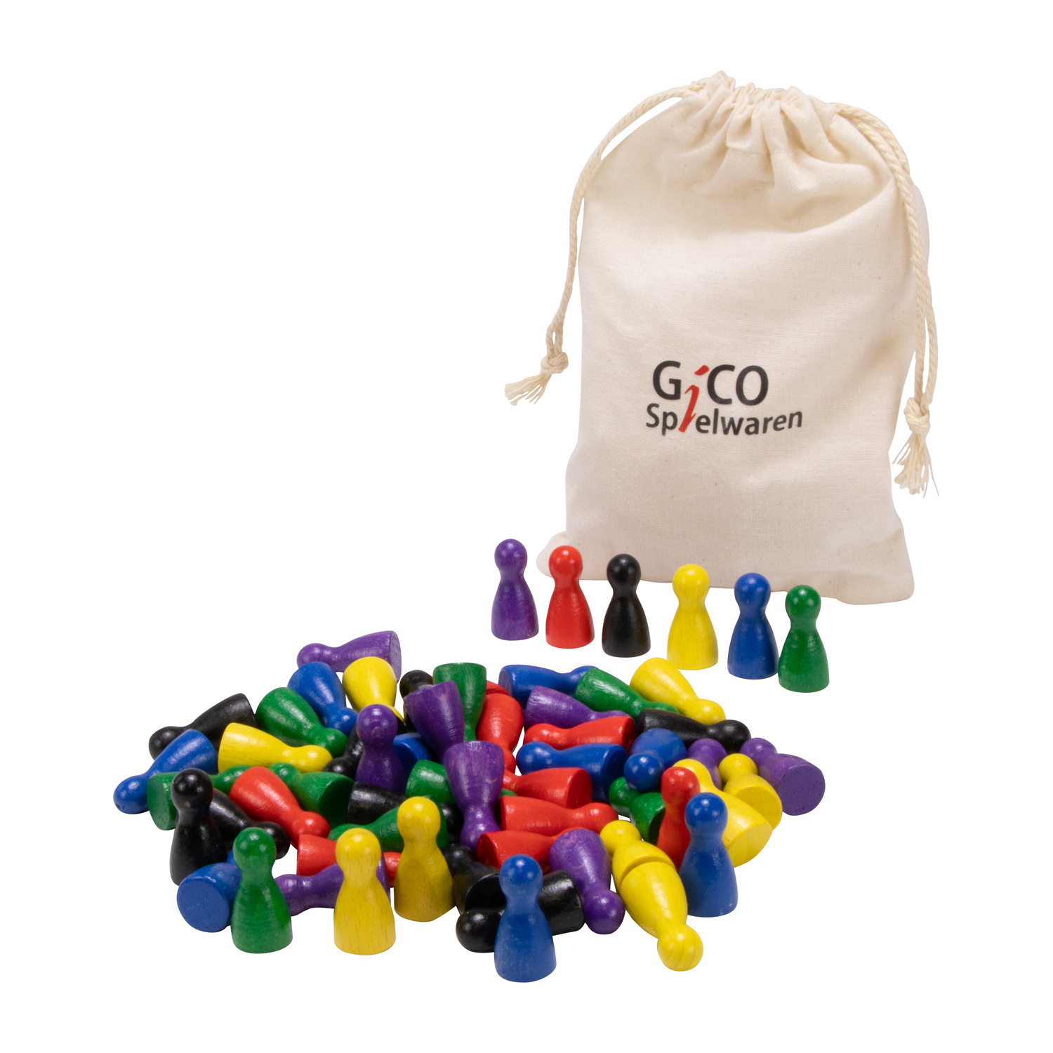 60 Halmakegel 24x12 Spielkegel aus Holz, bunt sortiert -2132