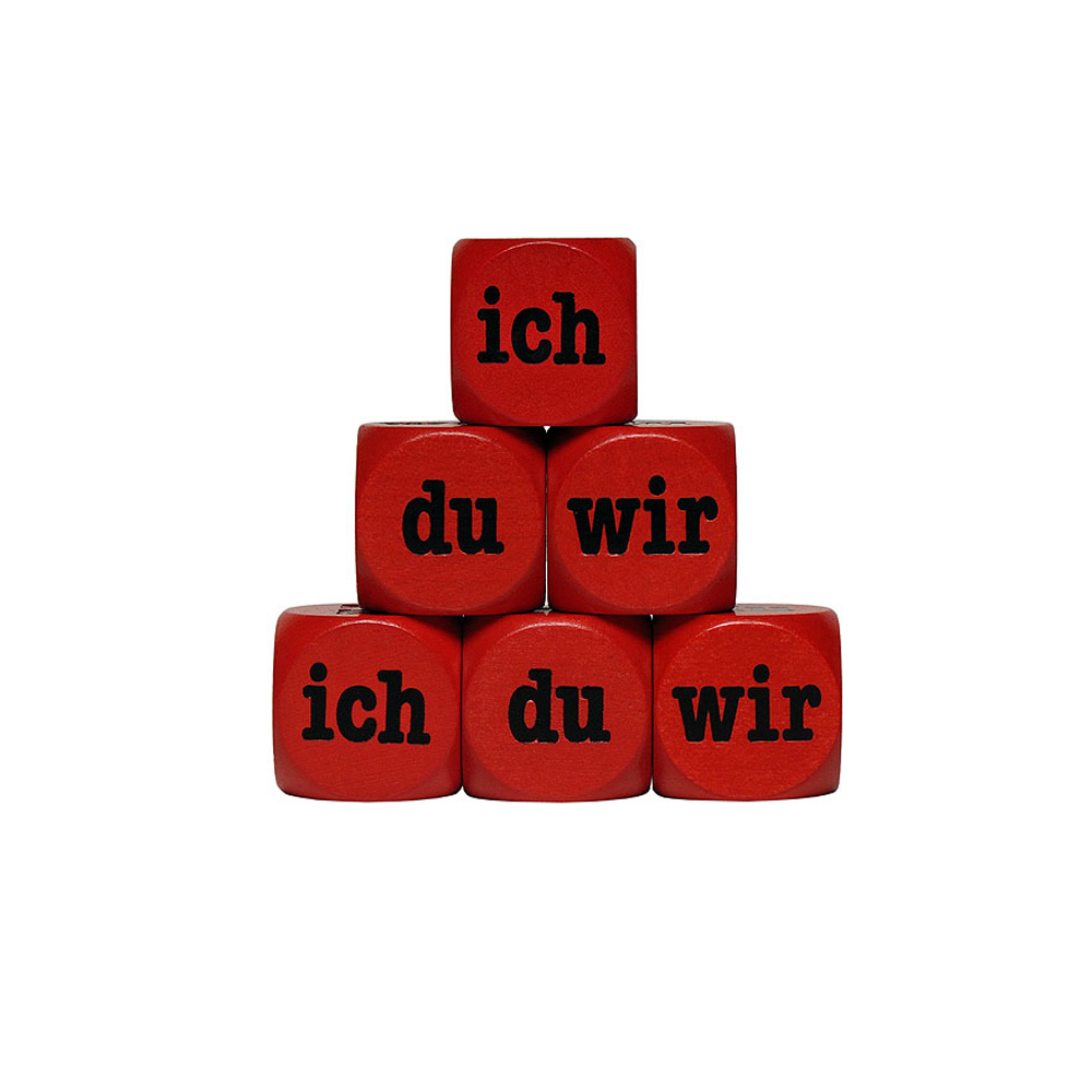 Ich Du Wir Lesewürfel Rot 30 mm – Kommunikationswürfel aus Holz- 1 Stück -4132