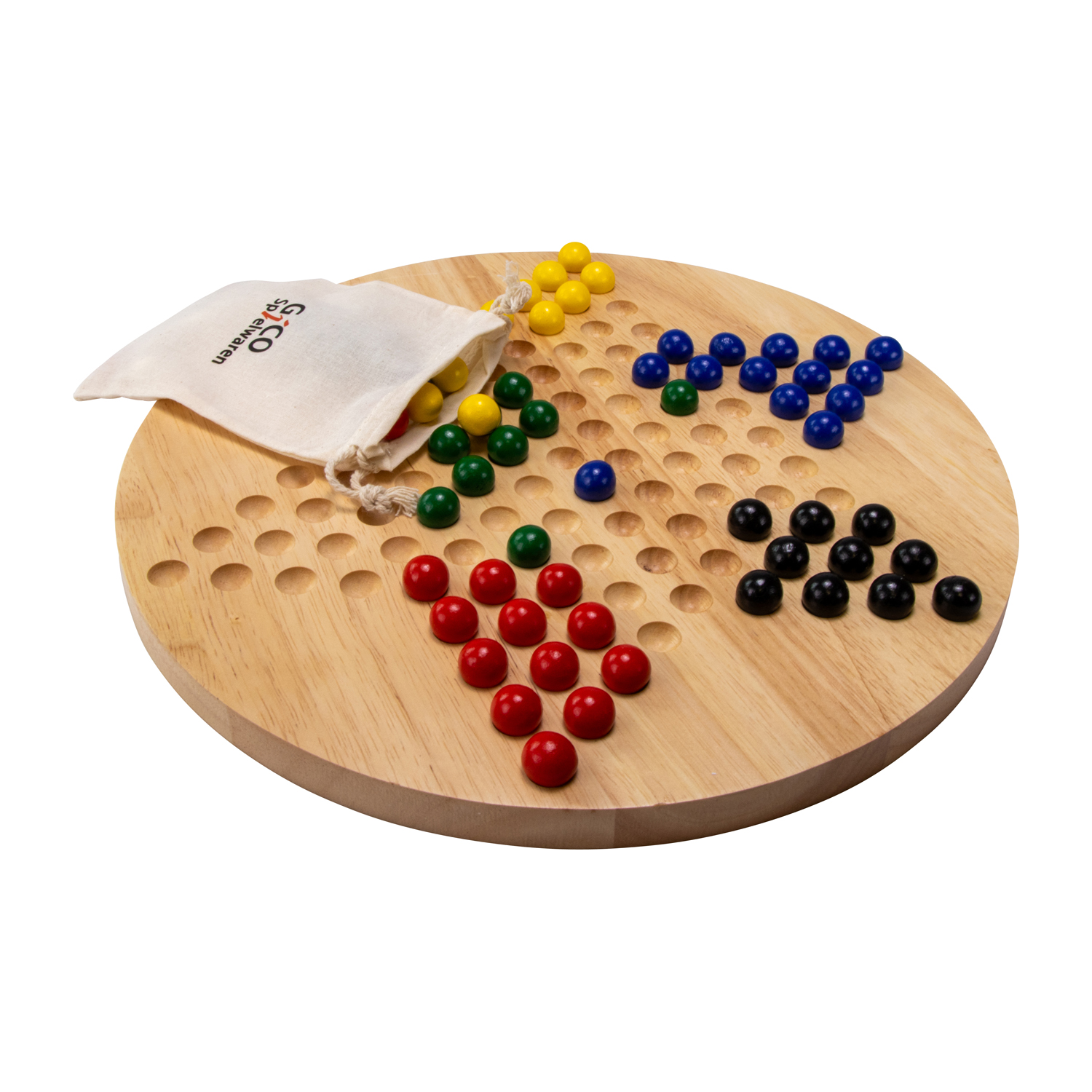 GICO Holz Halma Spiel XL - das Brettspiel für die ganze Familie, stabile Ausführung - 7960-2W