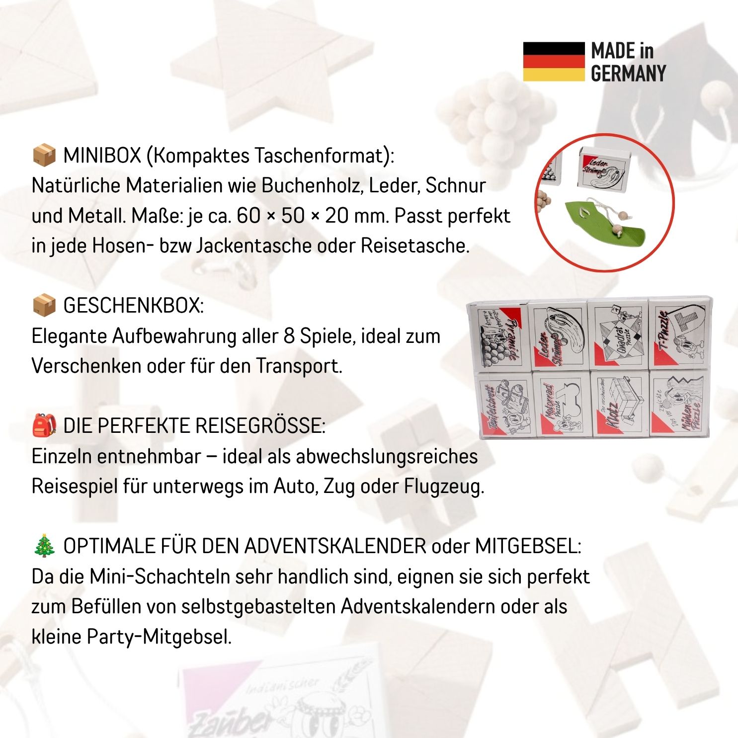 GICO Knobelspiel Klassiker Set 2 - 8 Geduldspiele in Geschenkverpackung - 2181