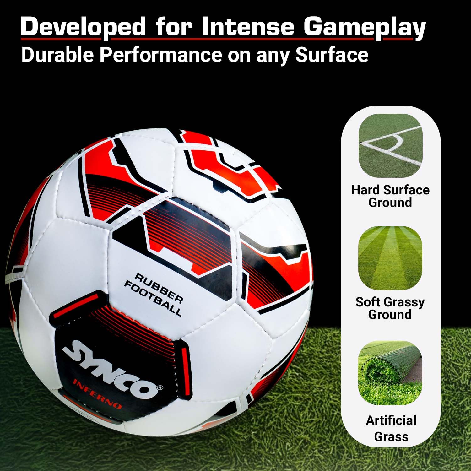 Synco Inferno Fußball Größe 5 – Weiß Trainingball für Profis - 1007