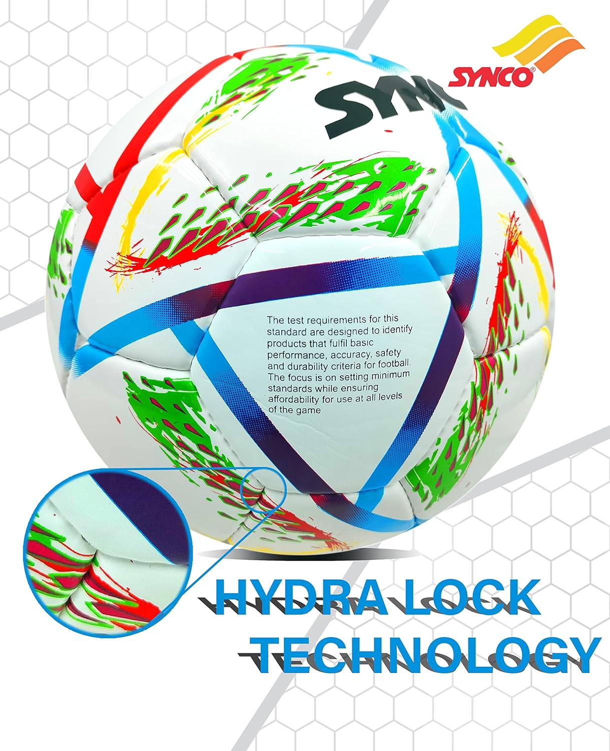 Synco Fußball Gr 5 – Handgenäht  Hydra-LockTech, FIFA Basic zert.1001