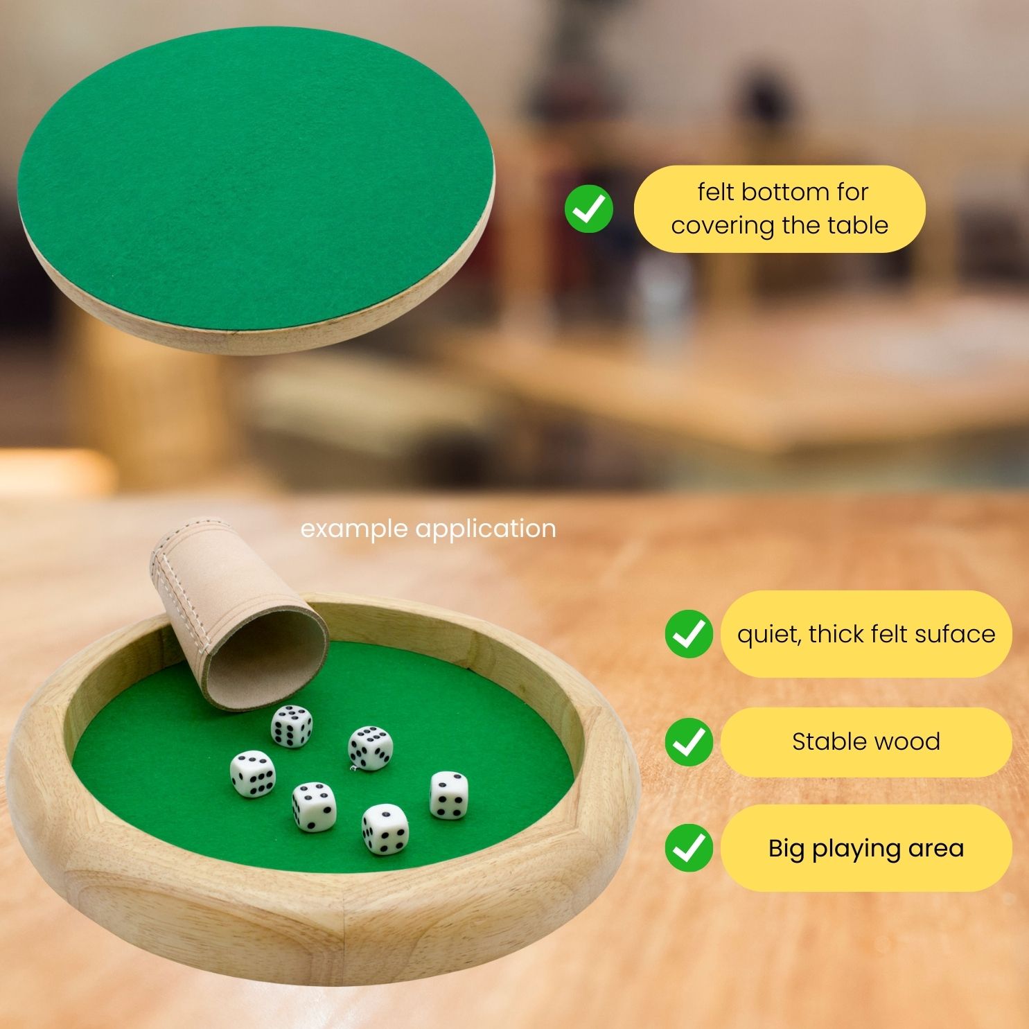 GICO Würfelteller / Würfelbrett rund aus Holz Durchmesser 29  cm H 3,5 cm 7955