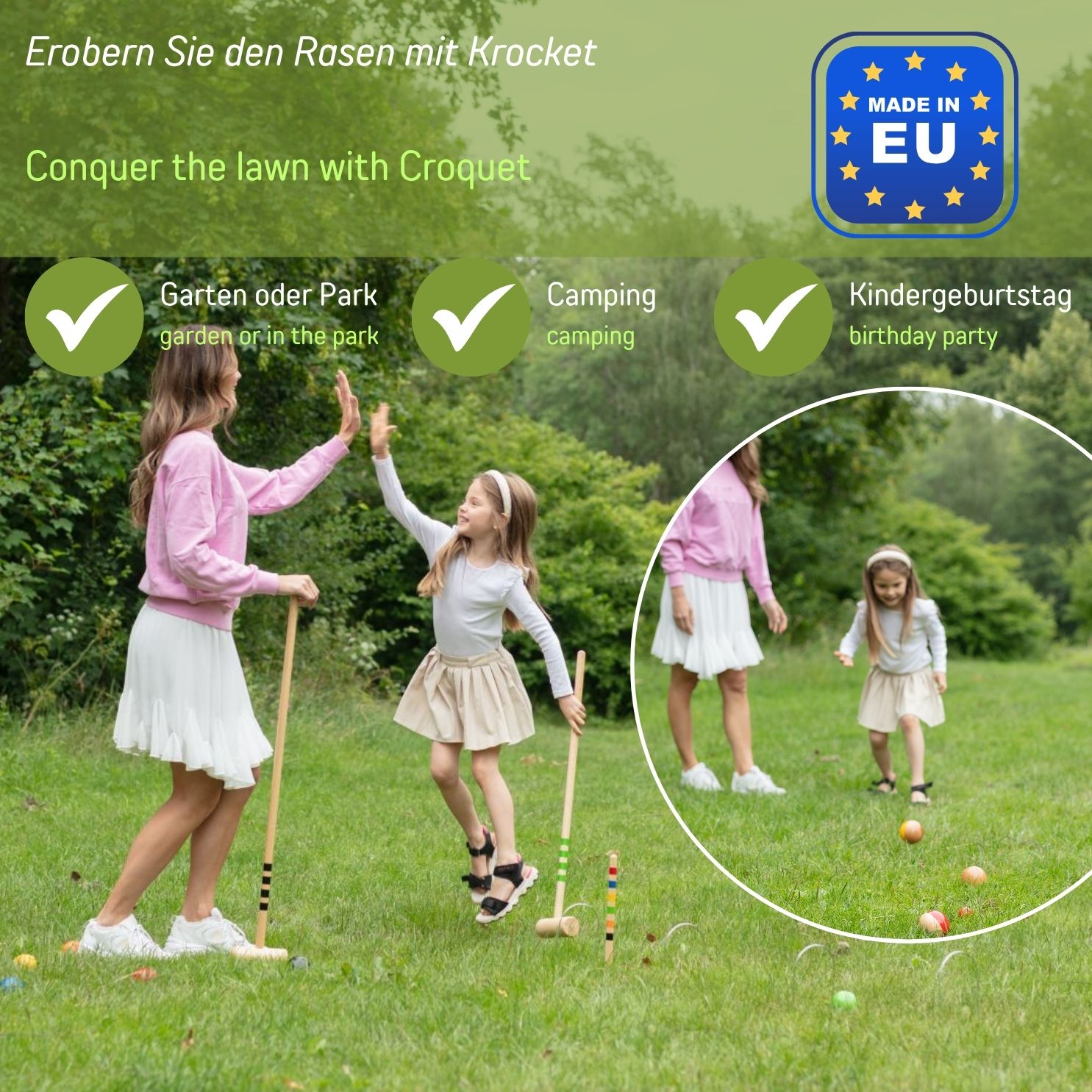 Krocket Ersatzkugeln Ø 80 mm für Krocketspiele / Croquet Spiele - 4 Stück