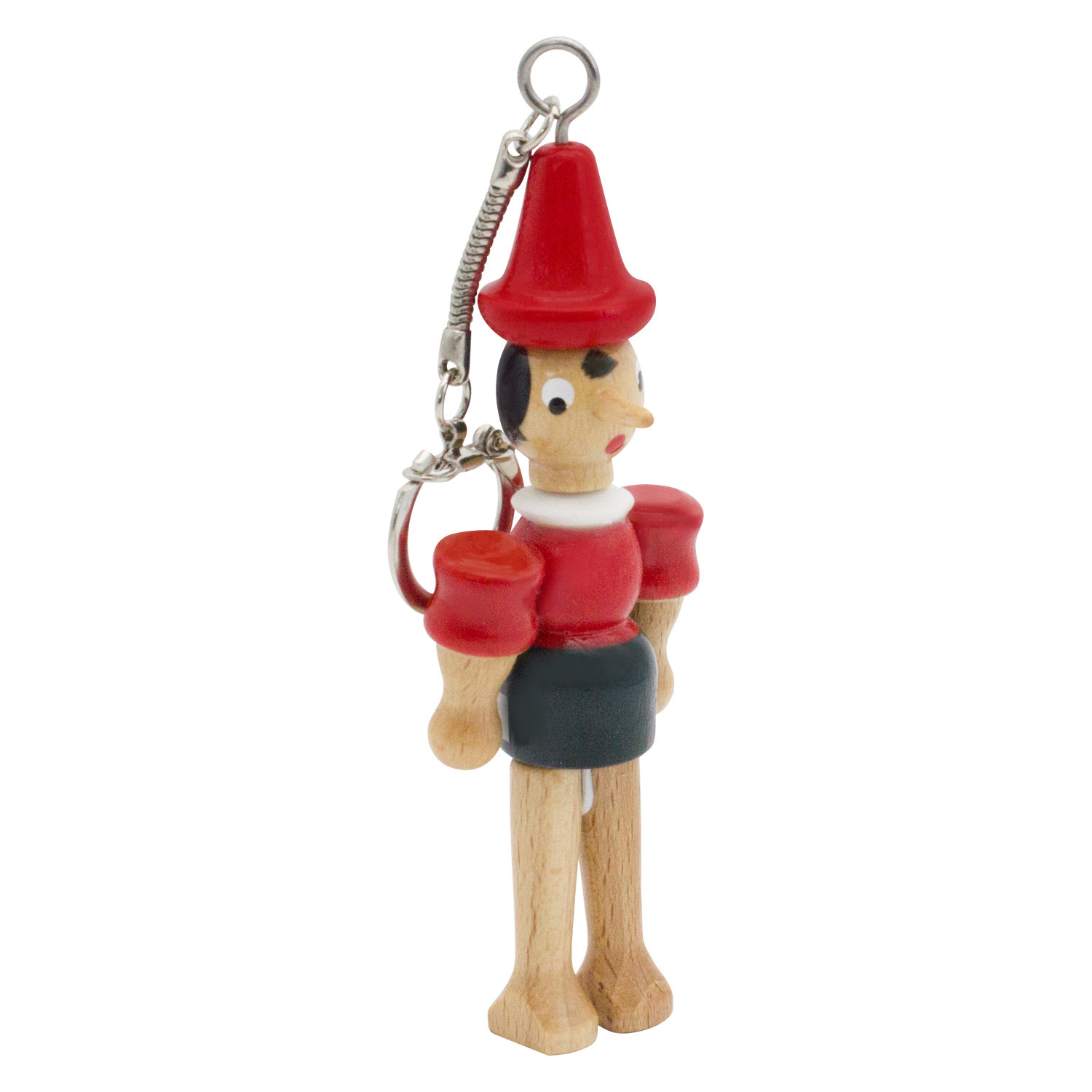 Pinocchio aus Holz, 10 cm, Schlüsselanhänger - 9029