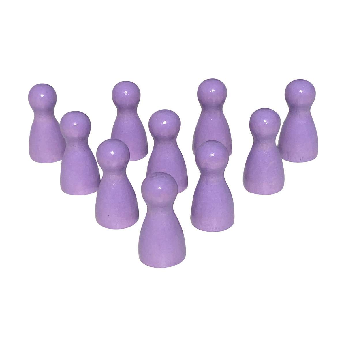 10er Pack Halmakegel Spielkegel sortenrein aus Holz poliert 24x12 mm (Flieder)- 2171