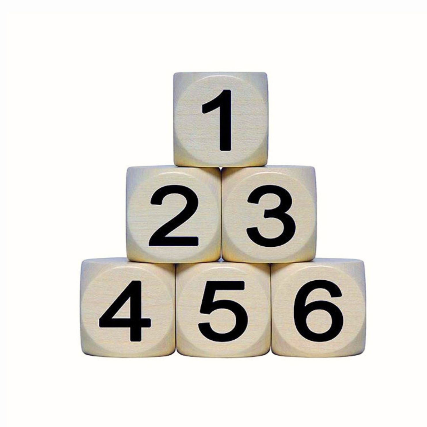 1–6 Holzwürfel Natur 30 mm – Zahlenwürfel aus Holz 1 Stück 4135