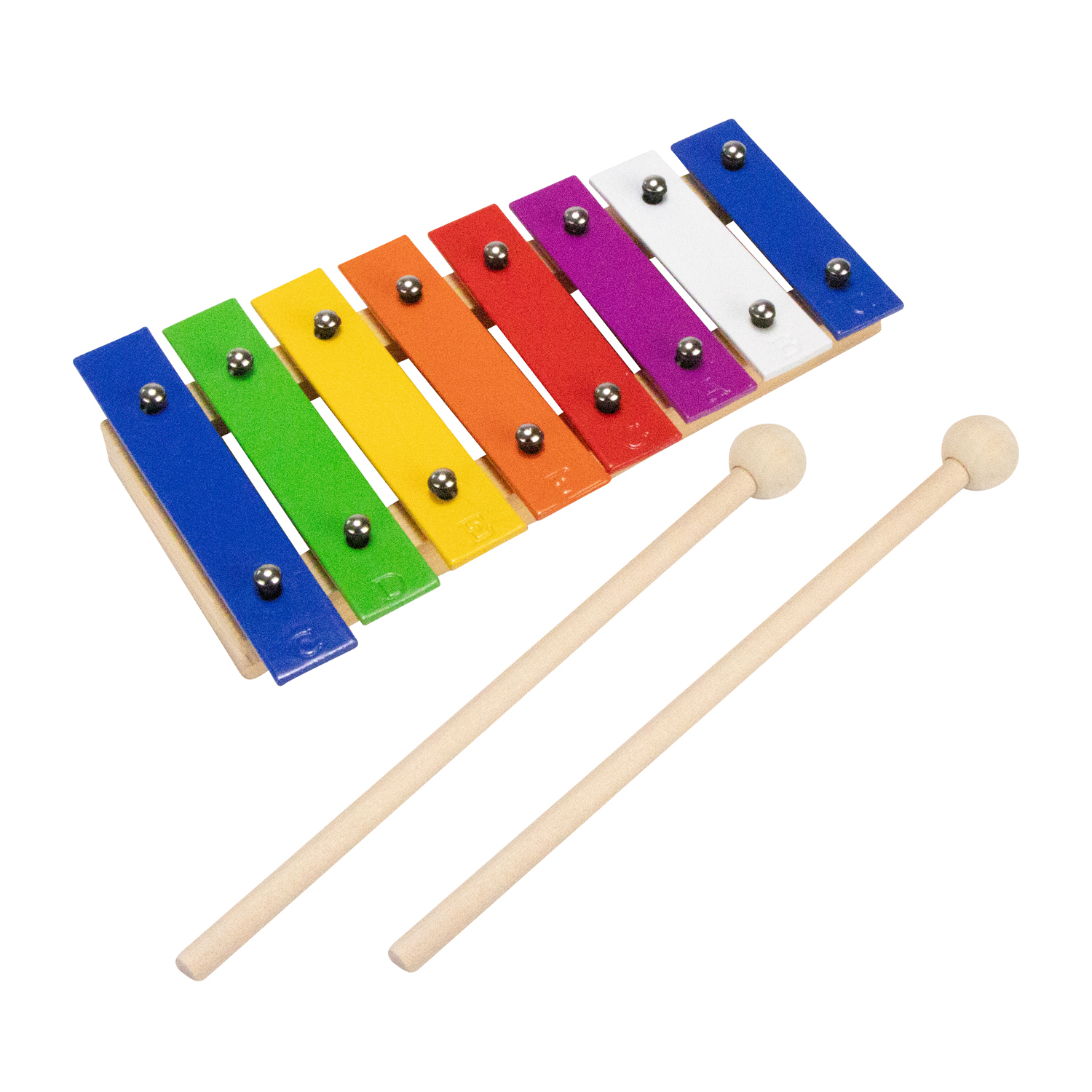 GICO Kinder Xylophon für Kinder Metallphon aus Holz mit 8 Tönen L: 20 cm - 3810