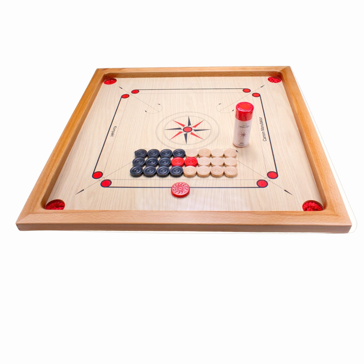 Carrom Manufaktur Board KOMPAKT 66 mit Zubehör- Made in EU - 4001