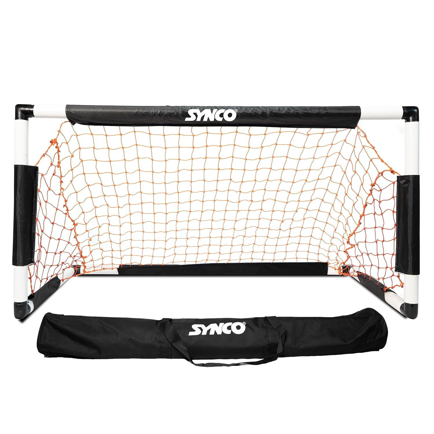 Synco Fußballtor 120x60 cm für Kinder – Tragbares Tor mit Tasche 1041