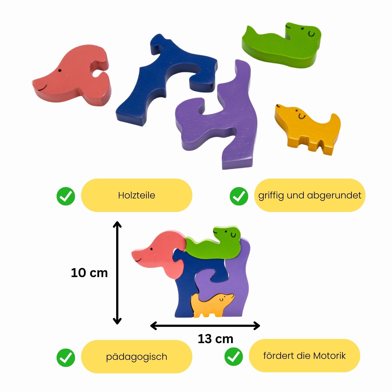 Tier Holzpuzzle Hunde Familie für Kinder -  3930