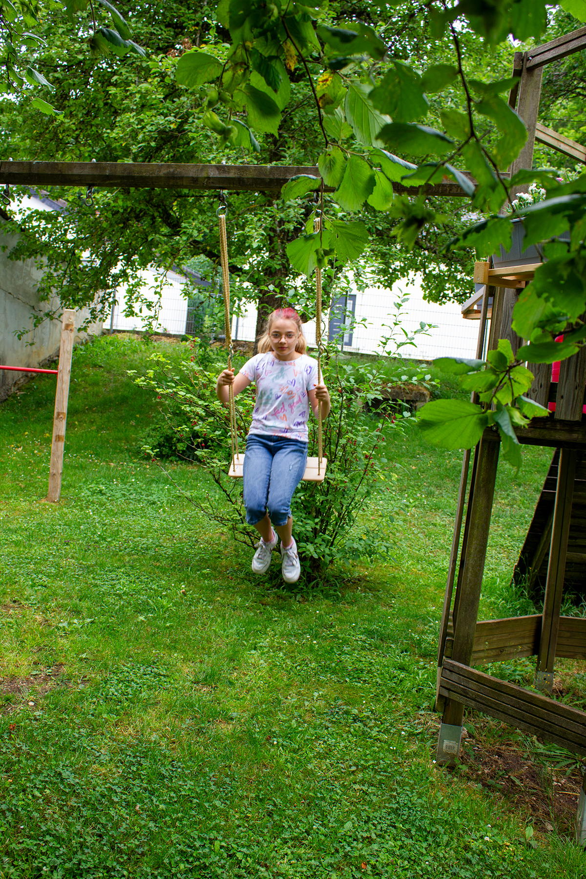 Familienschaukel aus Holz mit extra großer Sitzfläche 90 kg emwe  - 2447