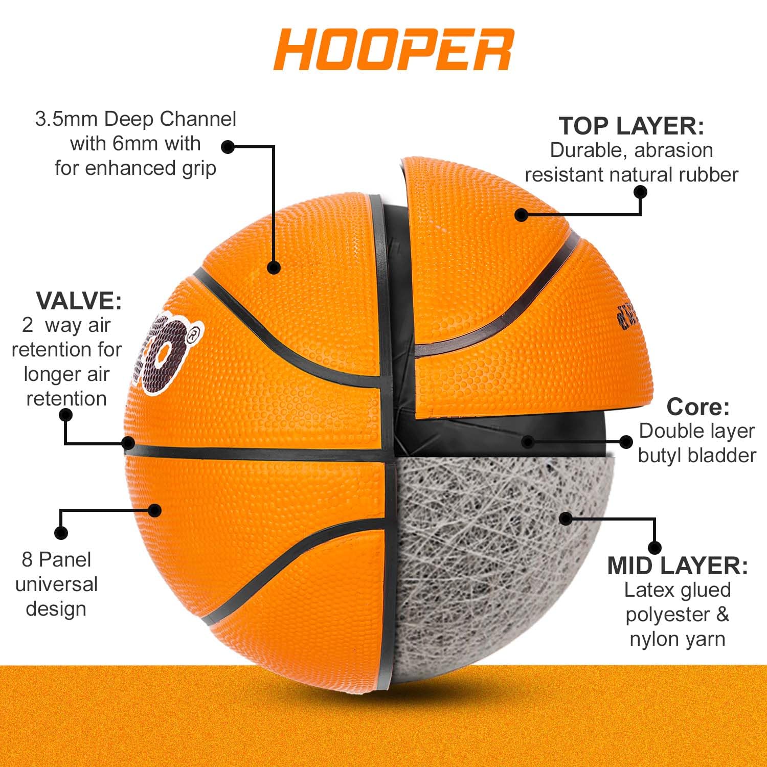 Synco Hooper Basketball – Größe 7  Indoor Outdoor geeignet - 1020