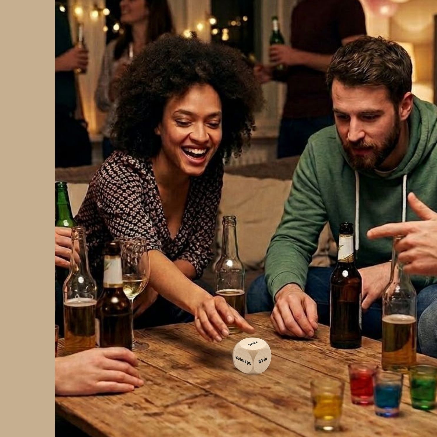 Was trinken? Holzwürfel 30 mm Trinkwürfel - 1 Stück - 4137