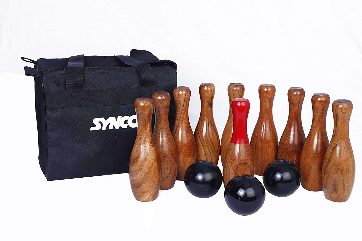 Synco Kegelspiel, Bowling, aus Holz, Musterware